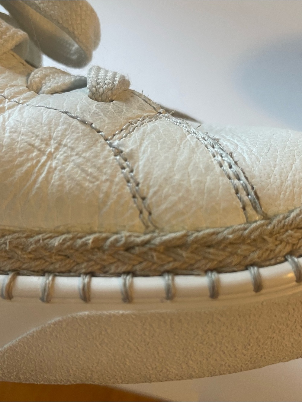 Hogan White Pebbled Leather Espadrille Platform Sneakers Men’s 6 / Women’s 7.5-8 - Picture 10 of 11